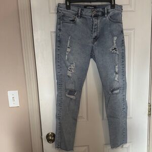 Express Light Blue Ripped Jeans
